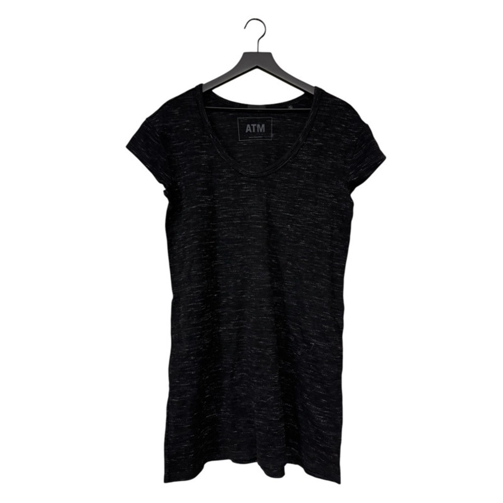 ATM ANTHONY THOMAS MELILLO Marled Short-Sleeve Sweatshirt Dress with Pockets